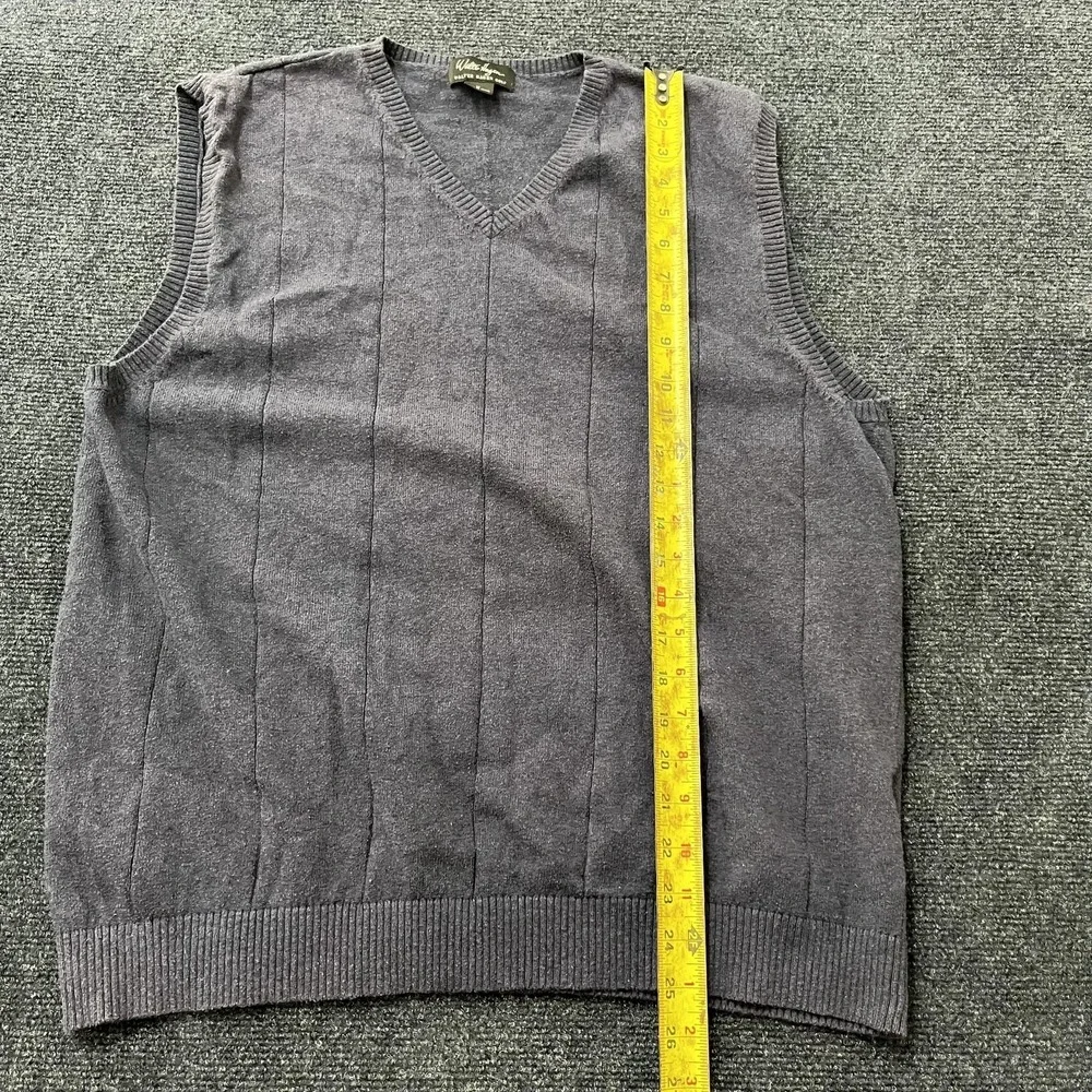 Walter Hagen Sweater Vest Mens Medium Gray V Neck Golf Knit Pullover Casual‎
